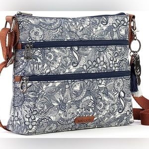 Sakroots Foldover Crossbody Bag in Cotton Canvas, Multifunctional Purse